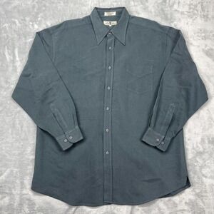 Eighty Eight Shirt Mens XL Gray Textured Single Chest Pocket Collared Button Up